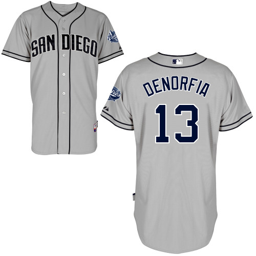 Chris Denorfia #13 mlb Jersey-San Diego Padres Women's Authentic Road Gray Cool Base Baseball Jersey